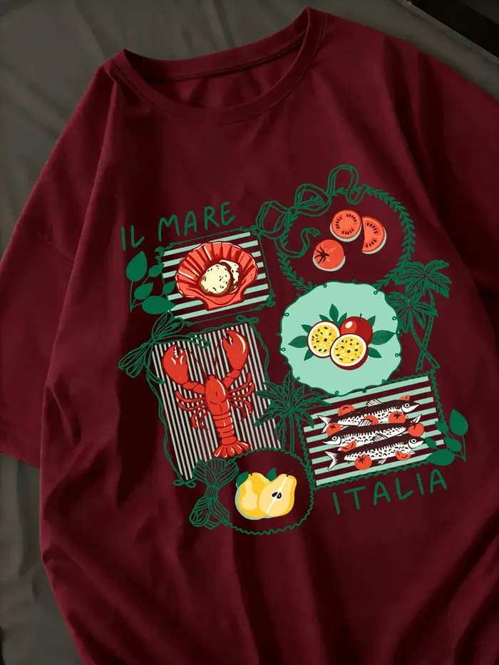 T-shirts imprimés The Coastal Charm Of Italy pour femmes