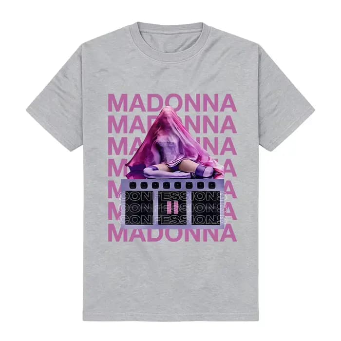 T-shirt unisexe streetwear Madonnaa CONFESSIONS II à imprimé graphique