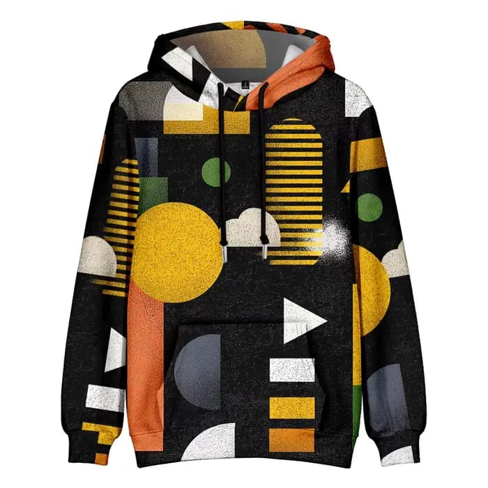 Sweat à capuche à motif géométrique pour femmes