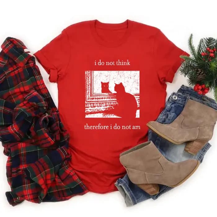 Je ne pense pas là, je ne suis pas T-shirt drôle chat chemise Grunge