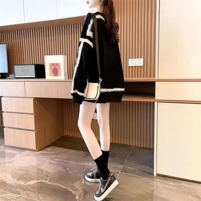 Sweat-shirt femme lettre impression 2025 tendance essentiel esthétique coton texte basique Emo Doodles