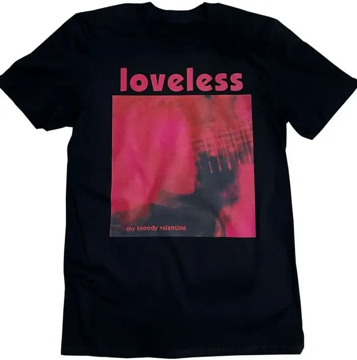 Mon saint-valentin sanglant noir t-shirt sans amour Mbv 80S Slowdive Dream Pop
