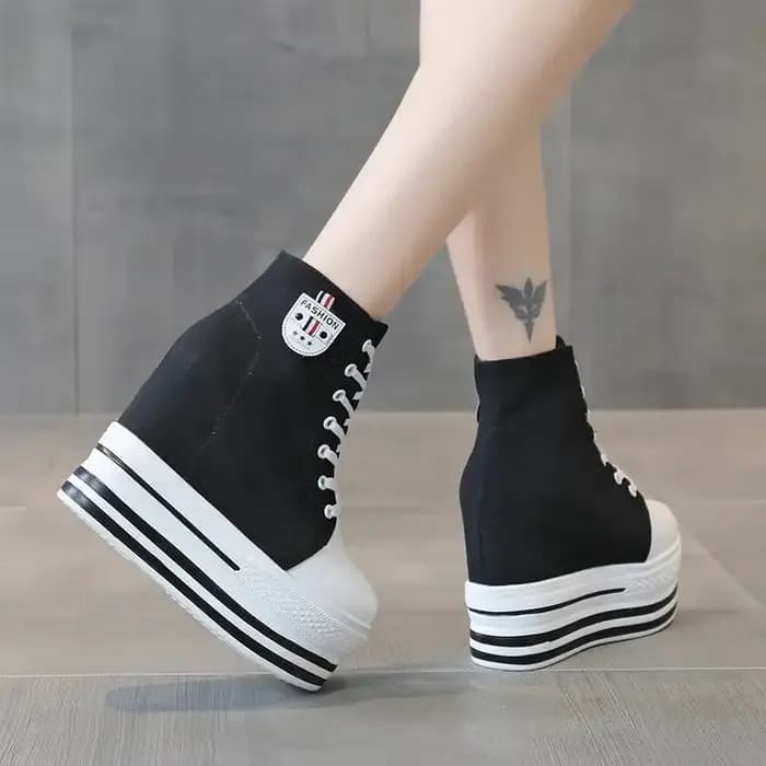 Baskets montantes en toile pour femmes