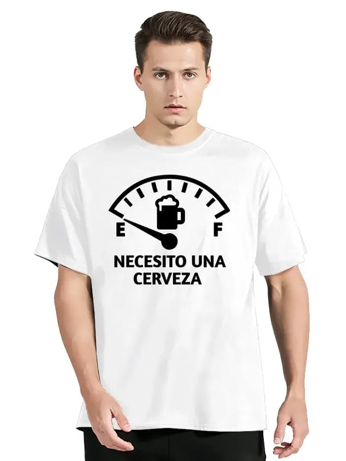 Men's Clothing Oversized T-shirt Necesito Cerveza Spanish I Need Beer Quote Saying T Shirt Custom Cotton Casual O-neck Tops
