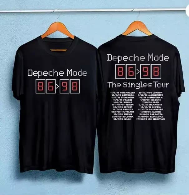 T-shirts rétro Harajuku Depeche Mode The Singles Tour