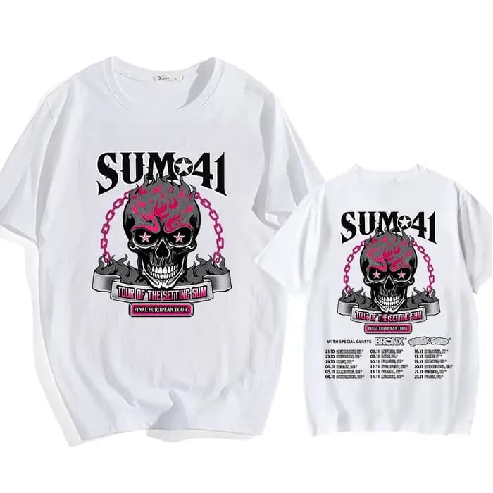 Tour du réglage Sum Sum41 T-shirt coton été haute qualité hommes t-shirts col rond décontracté Hip Hop gothique