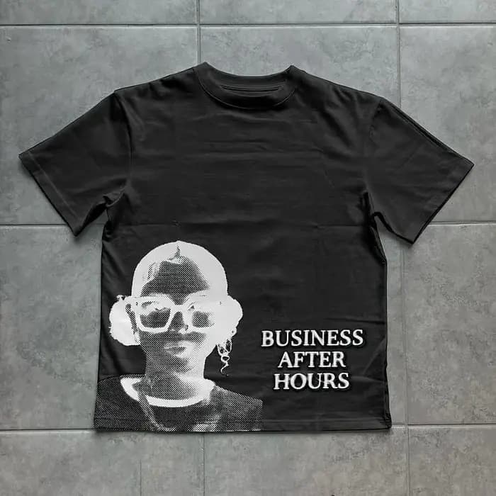Rue affaires après heures graphiques décontracté à manches courtes T-Shirt hommes Y2K coton Vintage