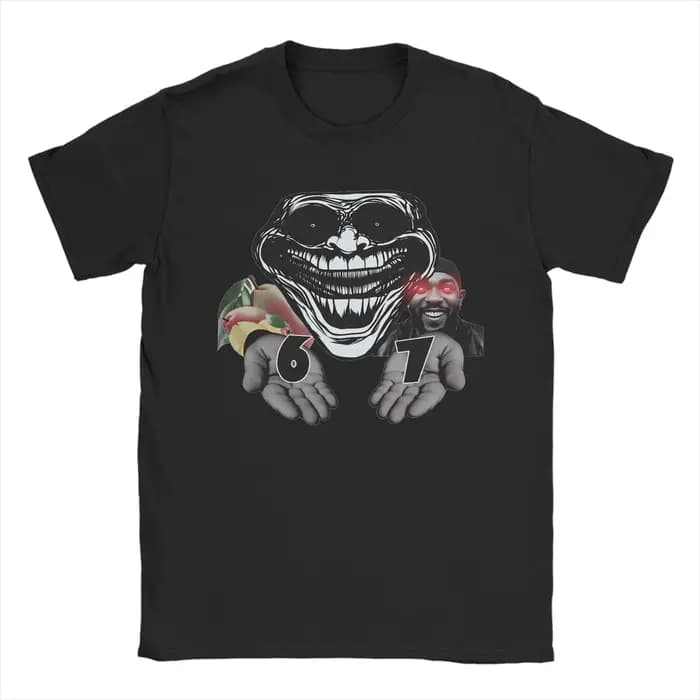 T-shirt graphique Trollface Meme pour hommes, col ras du cou, en coton, à manches courtes, vêtements