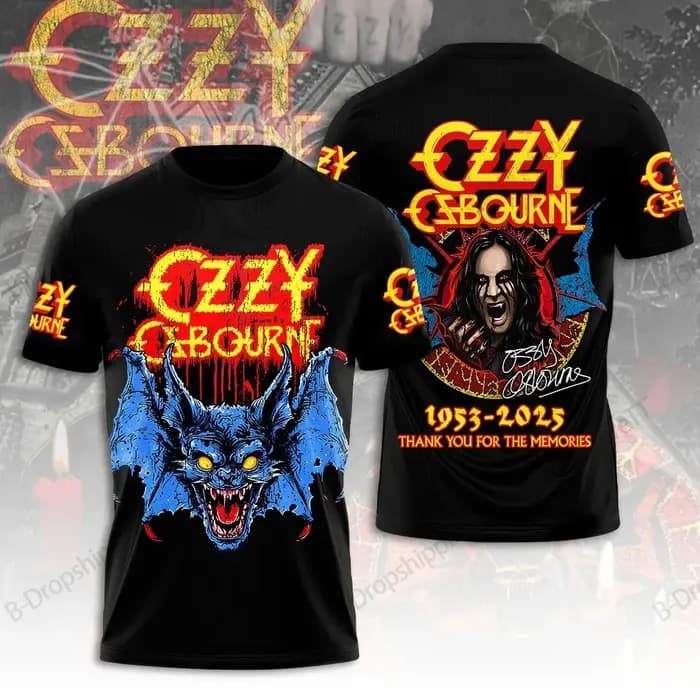 Nouveaux T-shirts imprimés 3D Ozzy Osbourne Rock Band pour hommes et femmes