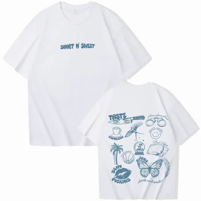 Sabrina Carpenter Short N' Sweet T-shirt Sabrina Carpenter Merch style Harajuku T-shirt col rond fem