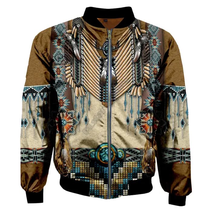 Blouson aviateur noir indien 3D pour hommes et femmes