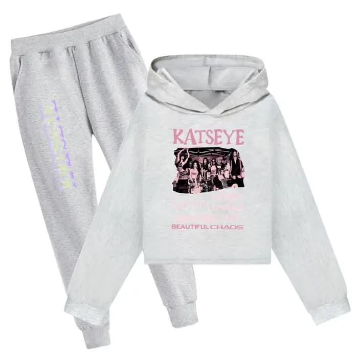 KATSEYE Ensemble sweat à capuche court pour filles
