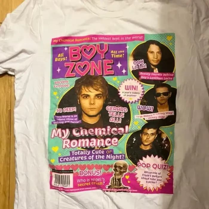 Nouveau Vtg mon Romance chimique MCR Boy Zone t-shirt Fan S 5XL