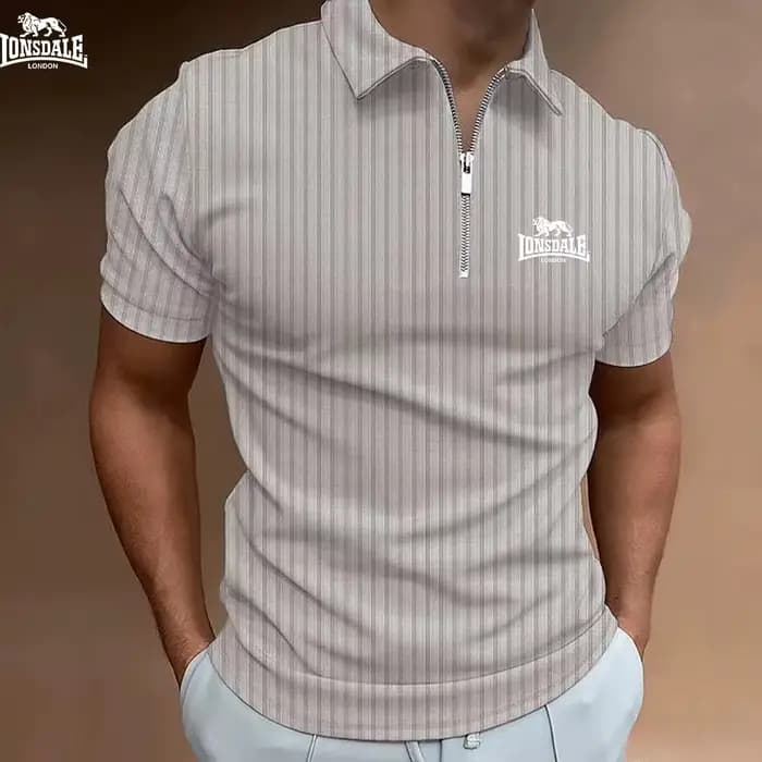 Nouveau polo à manches courtes pour hommes imprimé LONSDALE