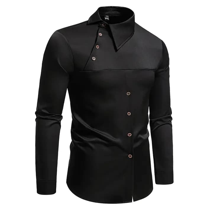 Chemise à col montant pour hommes