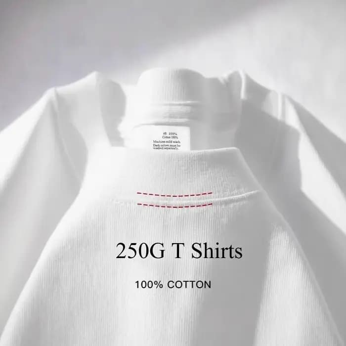 100% coton GSM 250G hommes t-shirts été poids lourd couleur unie col rond manches courtes Tops basiques