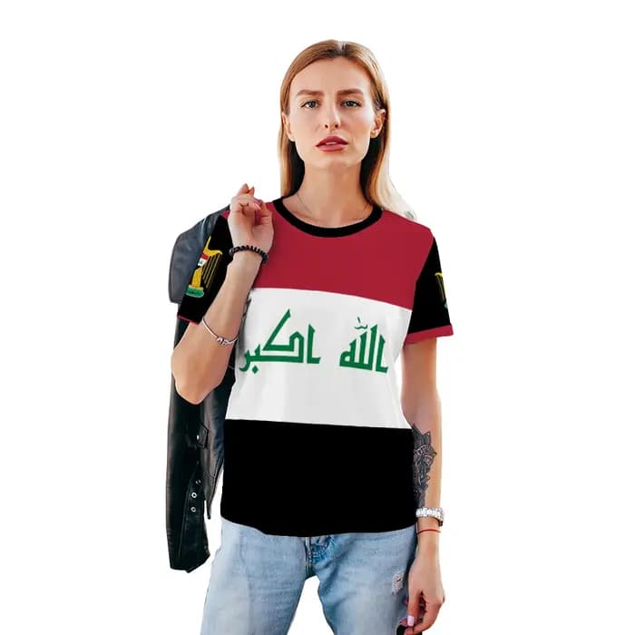 Iraquien Drapeau Graphique T-shirts Casual Mode Hommes et Femmes T-shirt Sport Gym D'été Iraq Football Fan Cadeau Designer Vêtements