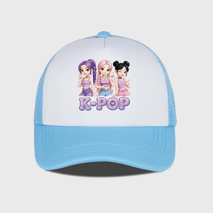 Casquette de baseball style Y2K avec imprimé K-Pop | Casquette de camionneur en maille d'été | C