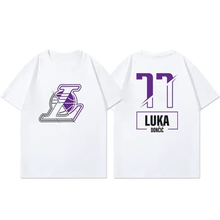T-shirt à manches courtes Lakers Luka Doncic pour femmes et hommes