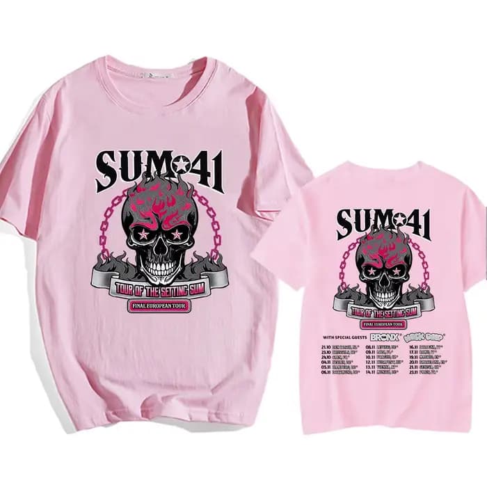 Tour du réglage Sum Sum41 T-shirt coton été haute qualité hommes t-shirts col rond décontracté Hip Hop gothique