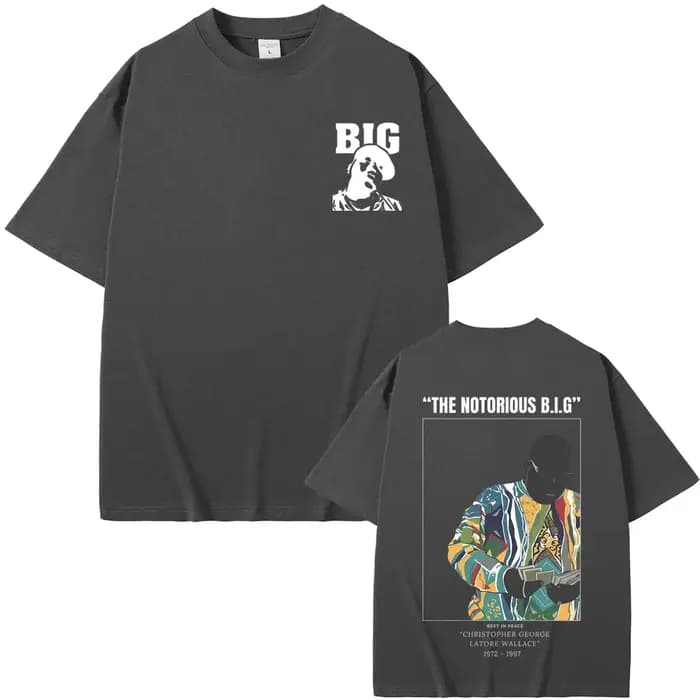 Vintage le célèbre grand T-shirt Biggie Smalls graphique