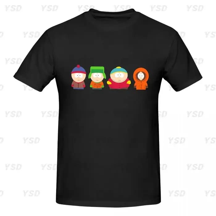 S-southpark Theme Breaking Park T-shirt de sport moulant en coton pour hommes
