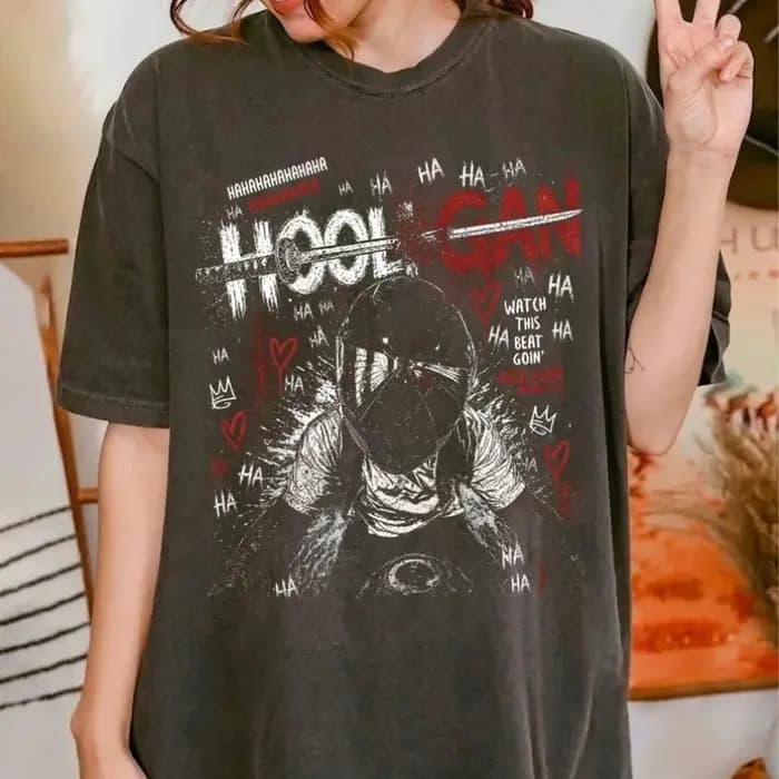 T-shirt surdimensionné à motif motard Rogue