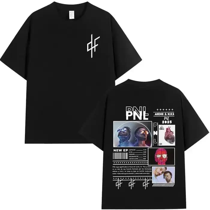 T-shirt imprimé motif chanteur de rap français PNL Le Monde Chico