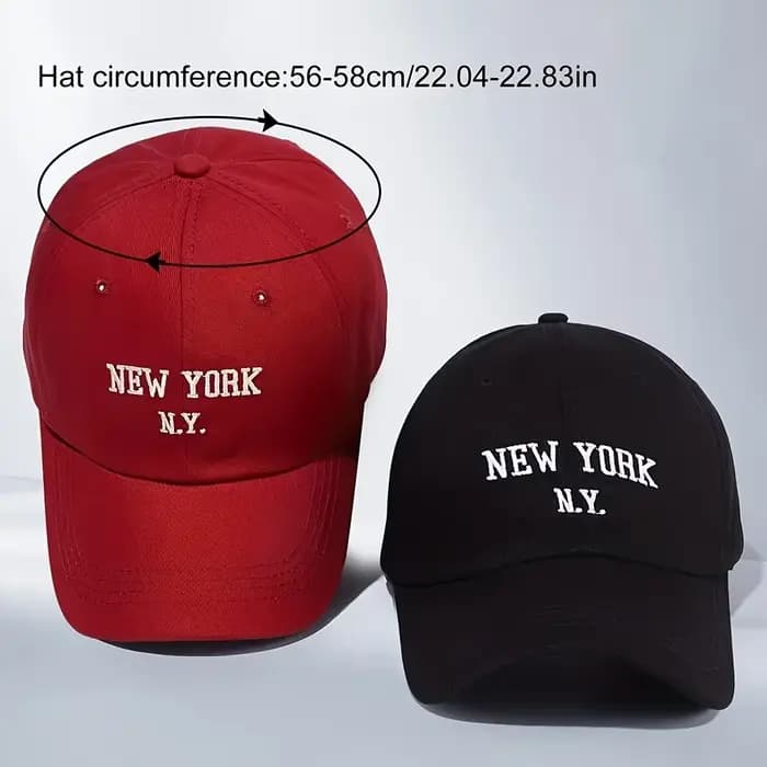 2 casquettes de baseball brodées "NEW YORK NY" - Légères, respirantes, réglables, à fermeture snapback pour hommes et femmes