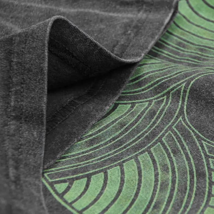 Hiroshi Yoshimura T-Shirt vert Inoyama Land Brian Eno lavé ample épaule tombante rétro hommes manches courtes surdimensionné chemise en coton