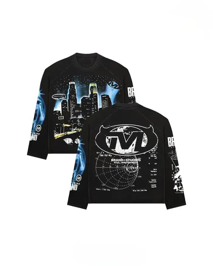 Y2K America Streetwear t-shirt gothique lettre graphique imprimé à la mode manches longues T-shirts coton sweat Couple hauts hommes vêtements