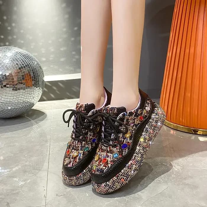 Baskets de créateur pour femmes 2025 nouveau printemps brillant strass