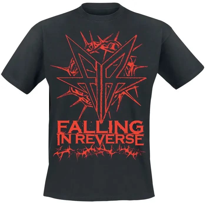 T-shirt unisexe 100 % coton avec logo Falling in Reverse Thorn imprimé