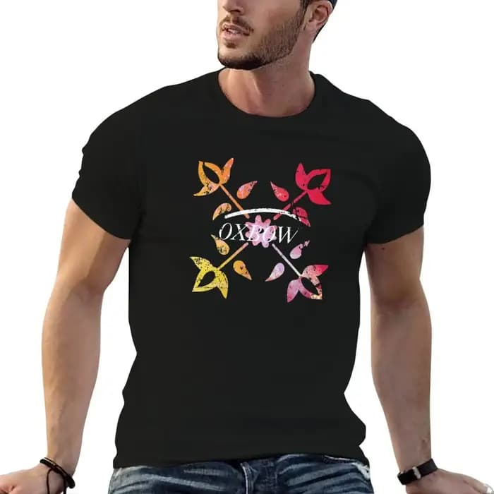 T-shirt Oxbow en coton noir uni pour homme, t-shirt personnalisé, t-shirt imprimé sur mesure