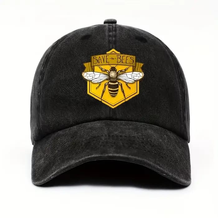 Casquette de baseball imprimée abeille au design simple pour hommes et femmes