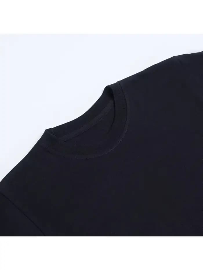 T-shirt décontracté pour homme 100% coton à manches courtes avec col rond