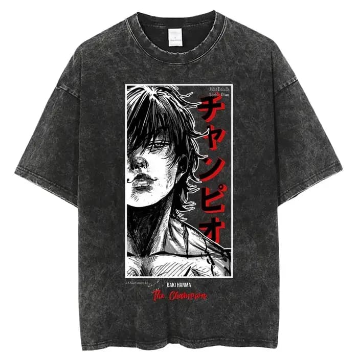 Baki imprimé Vintage coton t-shirts pour hommes femmes été décontracté surdimensionné T-Shirt t-shir