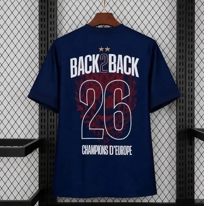 T-shirt de football Paris Saint-Germain 2026, champions défenseurs, unisexe, mode estivale, pur coto