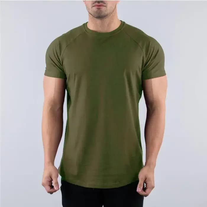 Hommes été maigre T-Shirt style décontracté à manches courtes t-shirt mâle gymnase Fitness Sport cou