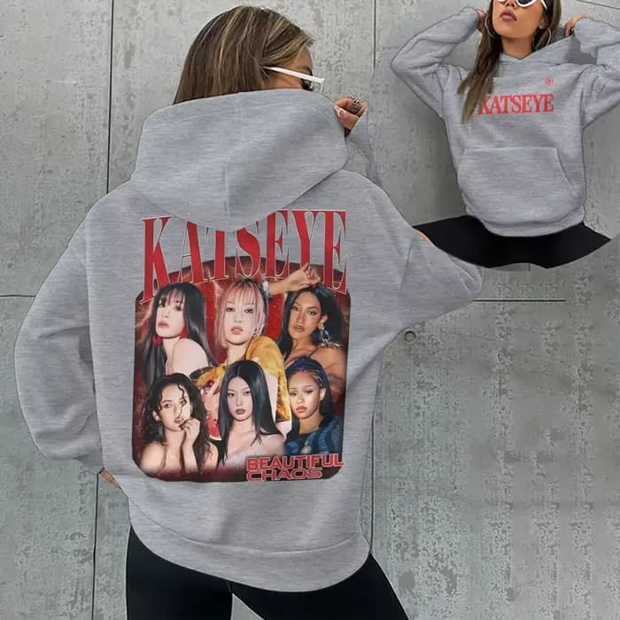 Sweat à capuche graphique vintage Katseye pour fans de la pop music
