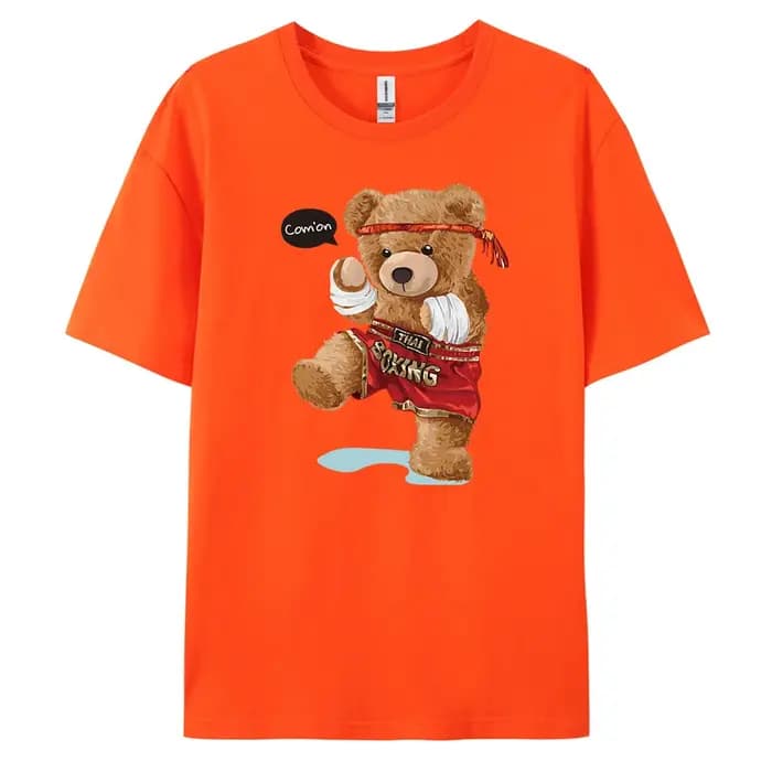 Bear-T-shirt Décontracté à Manches Courtes pour Homme