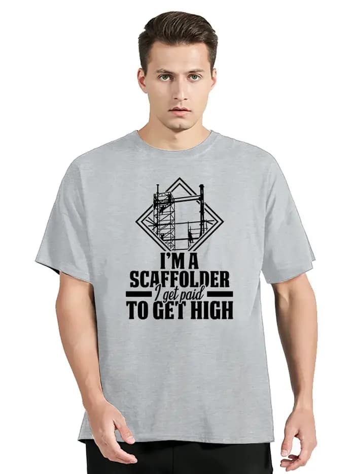 T-shirt à manches courtes en coton graphique Scaffold I Get Paid, Streetwear, Cadeaux d'anniversaire