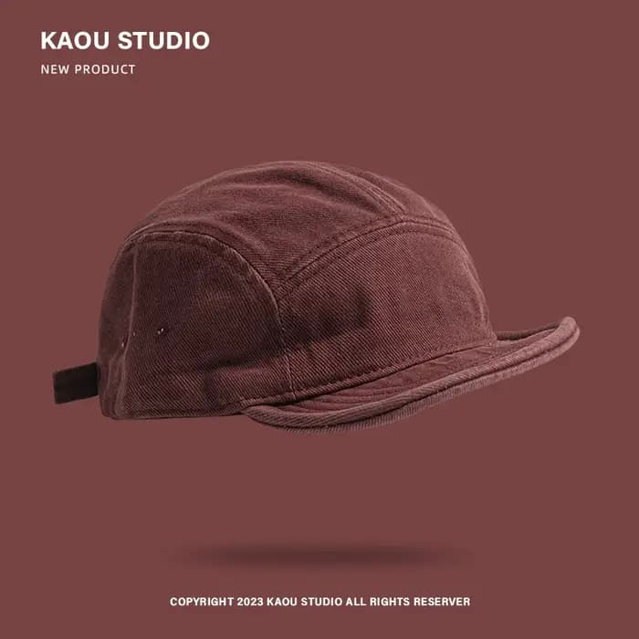 Casquette à bord souple rétro pour hommes, casquette à bord court délavé, casquette d'alphabétisatio