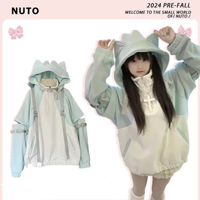 Sweats à capuche de fouet de conception de sous-culture japonaise pour femmes