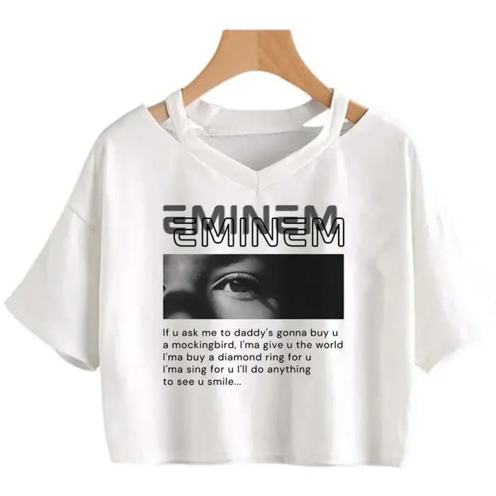 Eminem-Crop Top Esthétique Gothique pour Femme, Streetwear, Vêtements, Fairycore, Cyber, Y2K
