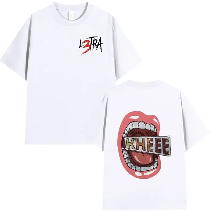 Rappeur Lunaire La L L3TRA KHEEE Album T-shirts Hommes Femmes Hip Hop Mode Manches Courtes