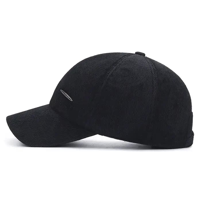 Casquette de baseball en velours rayé pour homme avec oreille