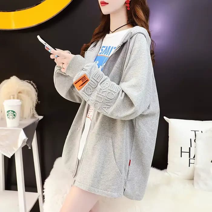 Sweat à capuche avec fermeture éclair pour femme