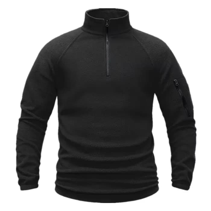 Sweat-shirt polaire pour hommes, pull quart, vestes militaires à manches longues, randonnée Camping