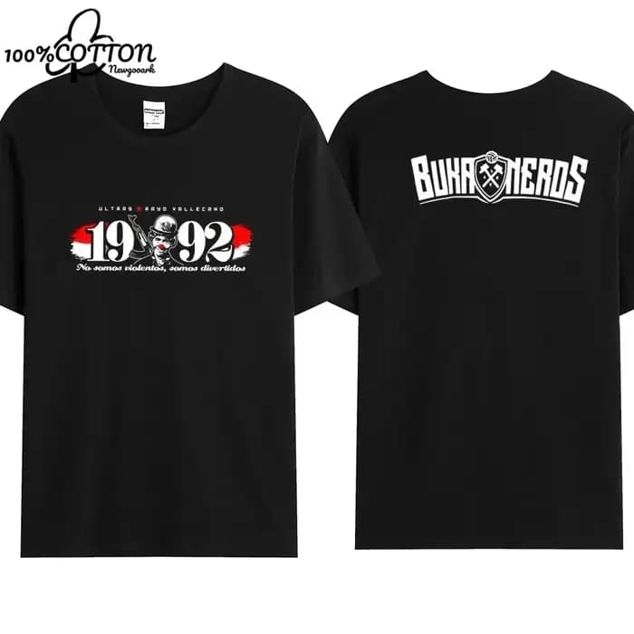 LE 2024 Vente chaude d'été T-shirt noir double face tendance pour hommes Bukaneros Vallecanos